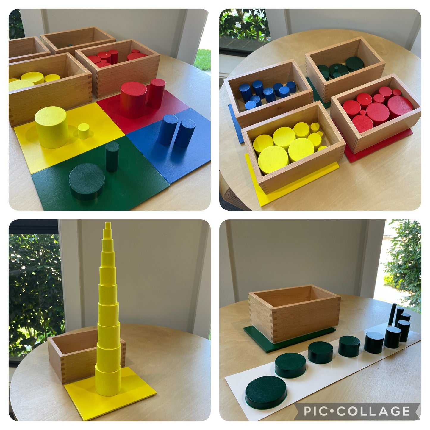 Montessori Wooden Knobless Cylinder Set