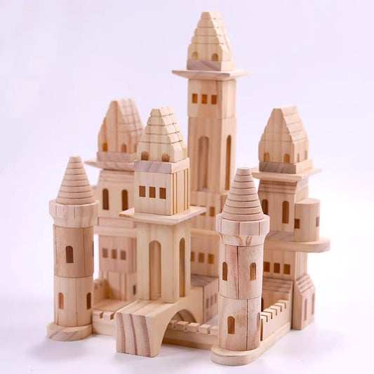 Wooden Castle Building Blocks - 75 Piece Set