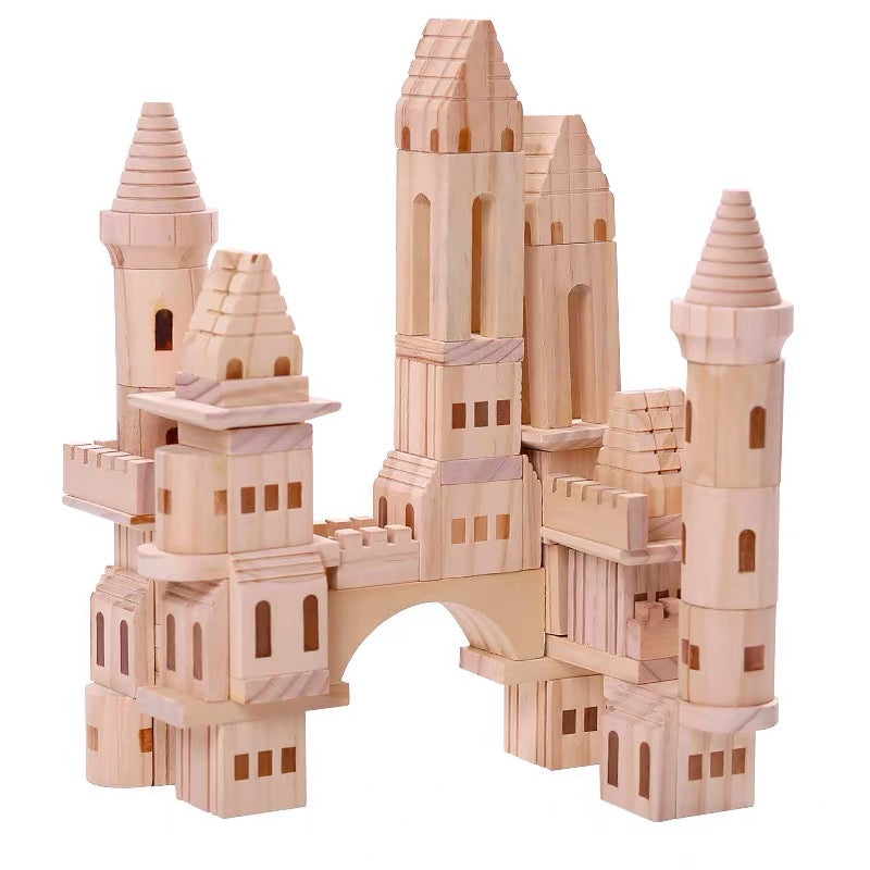 Wooden Castle Building Blocks - 75 Piece Set