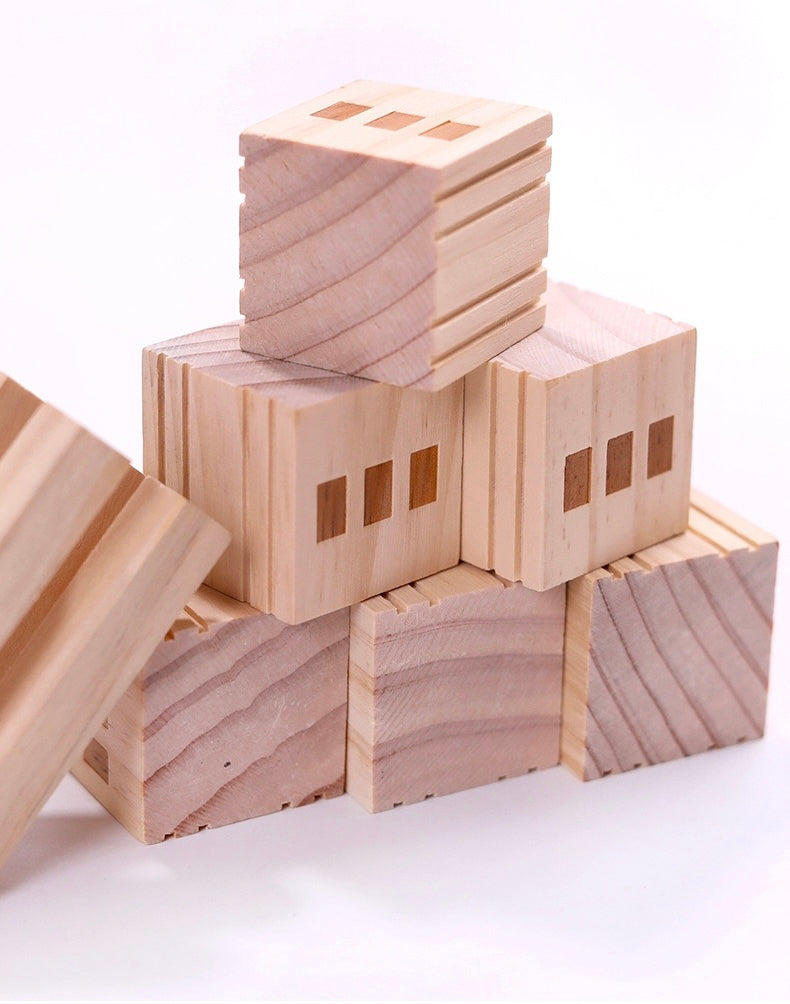Wooden Castle Building Blocks - 75 Piece Set