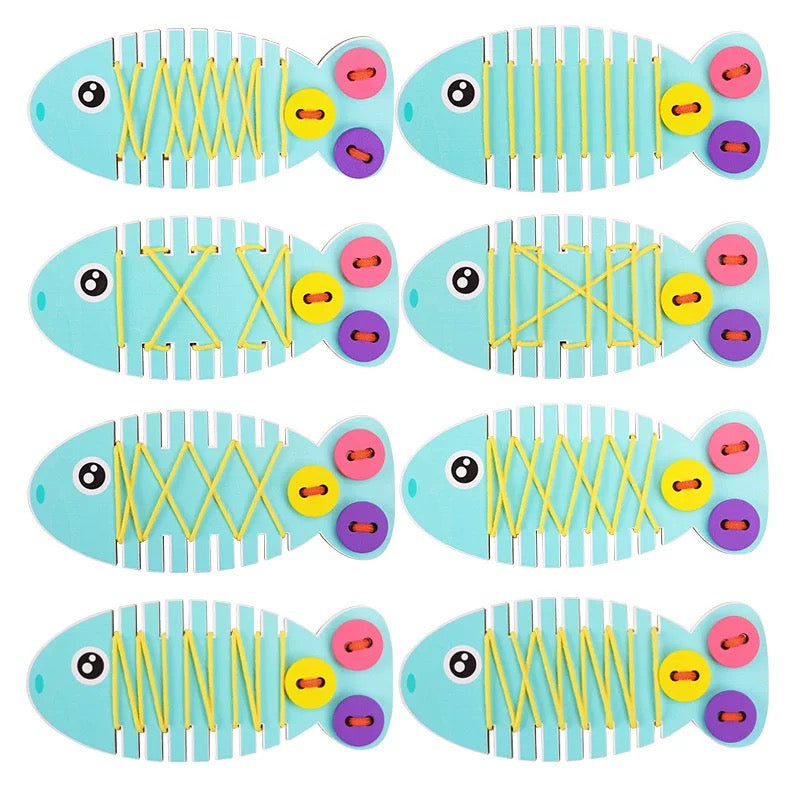 Lacing & Threading Wooden Fish
