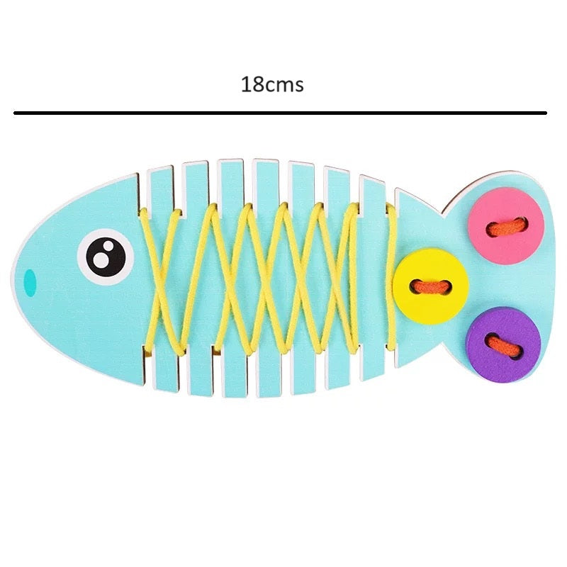 Lacing & Threading Wooden Fish