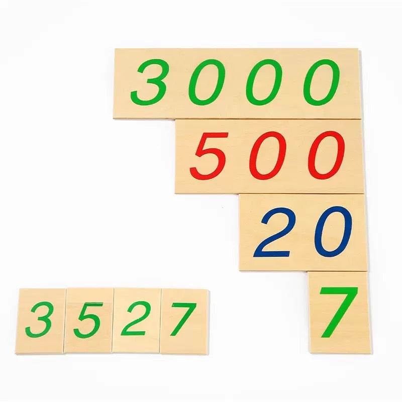 Montessori Wooden (Place Value) Number Cards (1-9000)