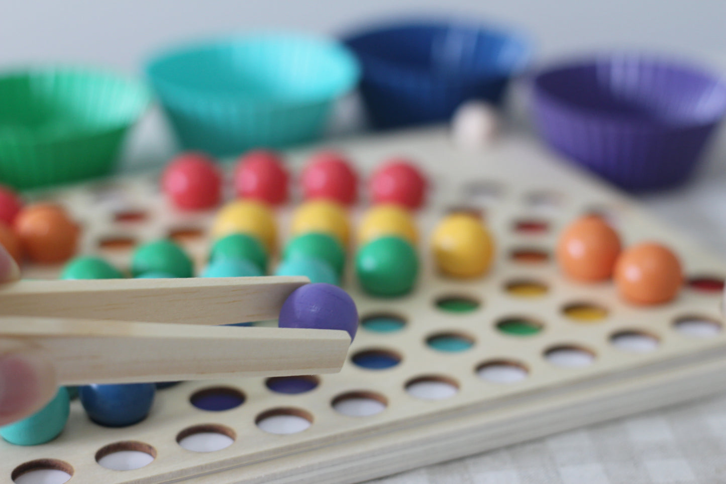 Wooden Rainbow Beads, Board & Templates