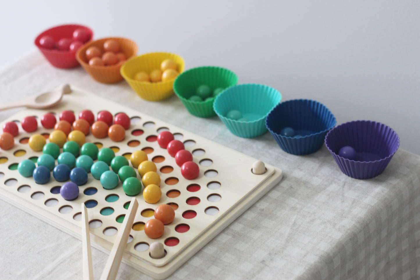 Wooden Rainbow Beads, Board & Templates