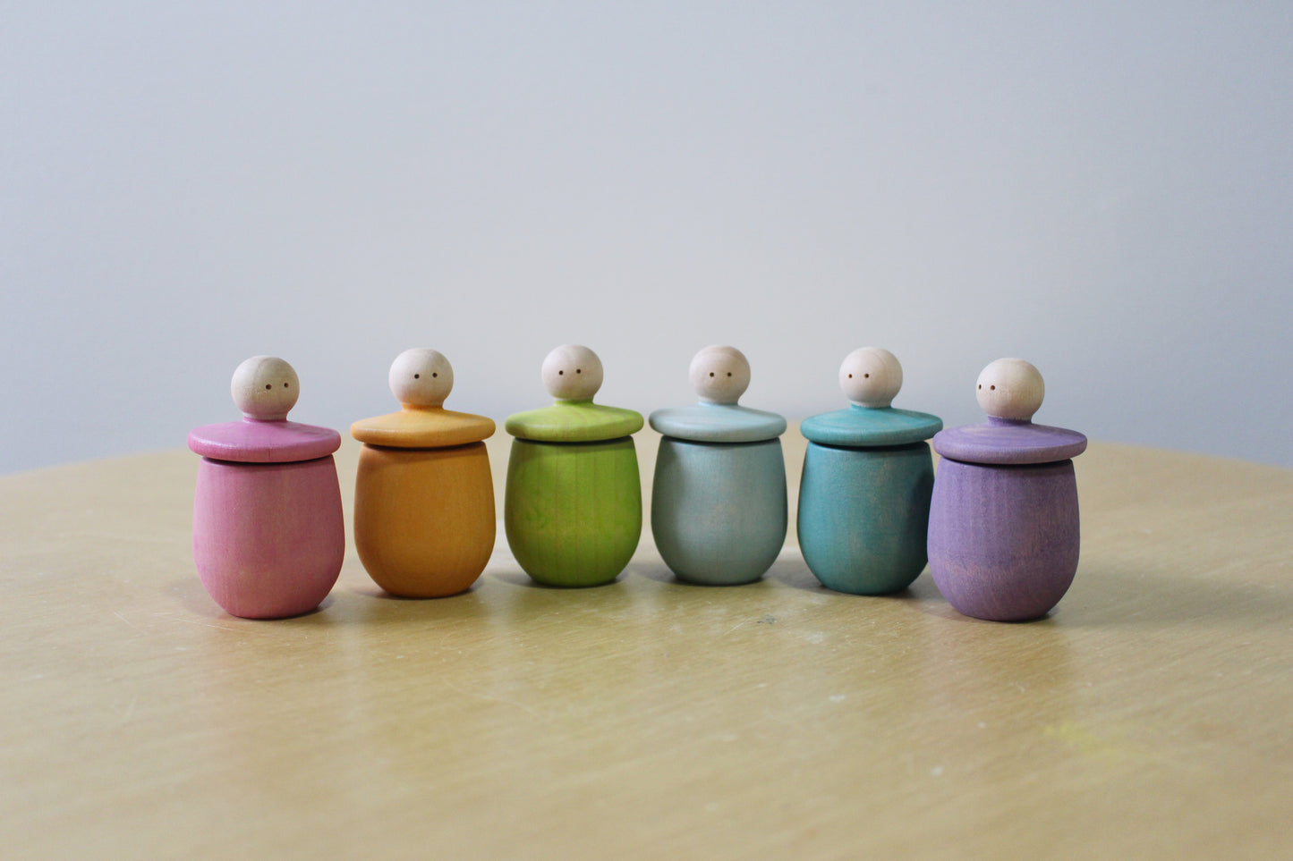 Little Wooden Treasure Cup Set - Pastel