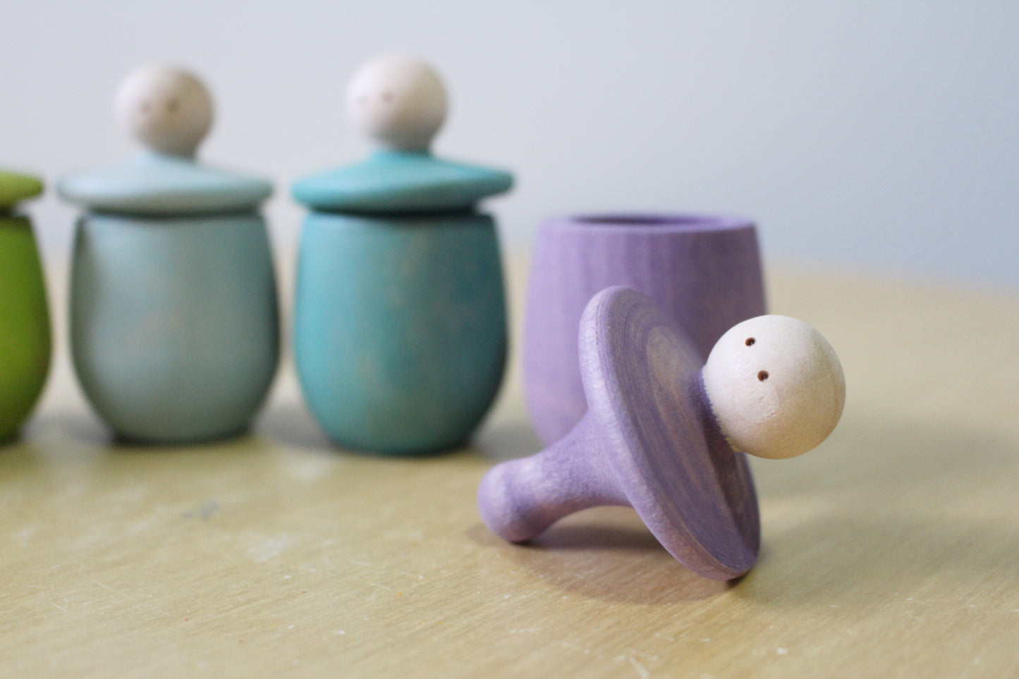 Little Wooden Treasure Cup Set - Pastel