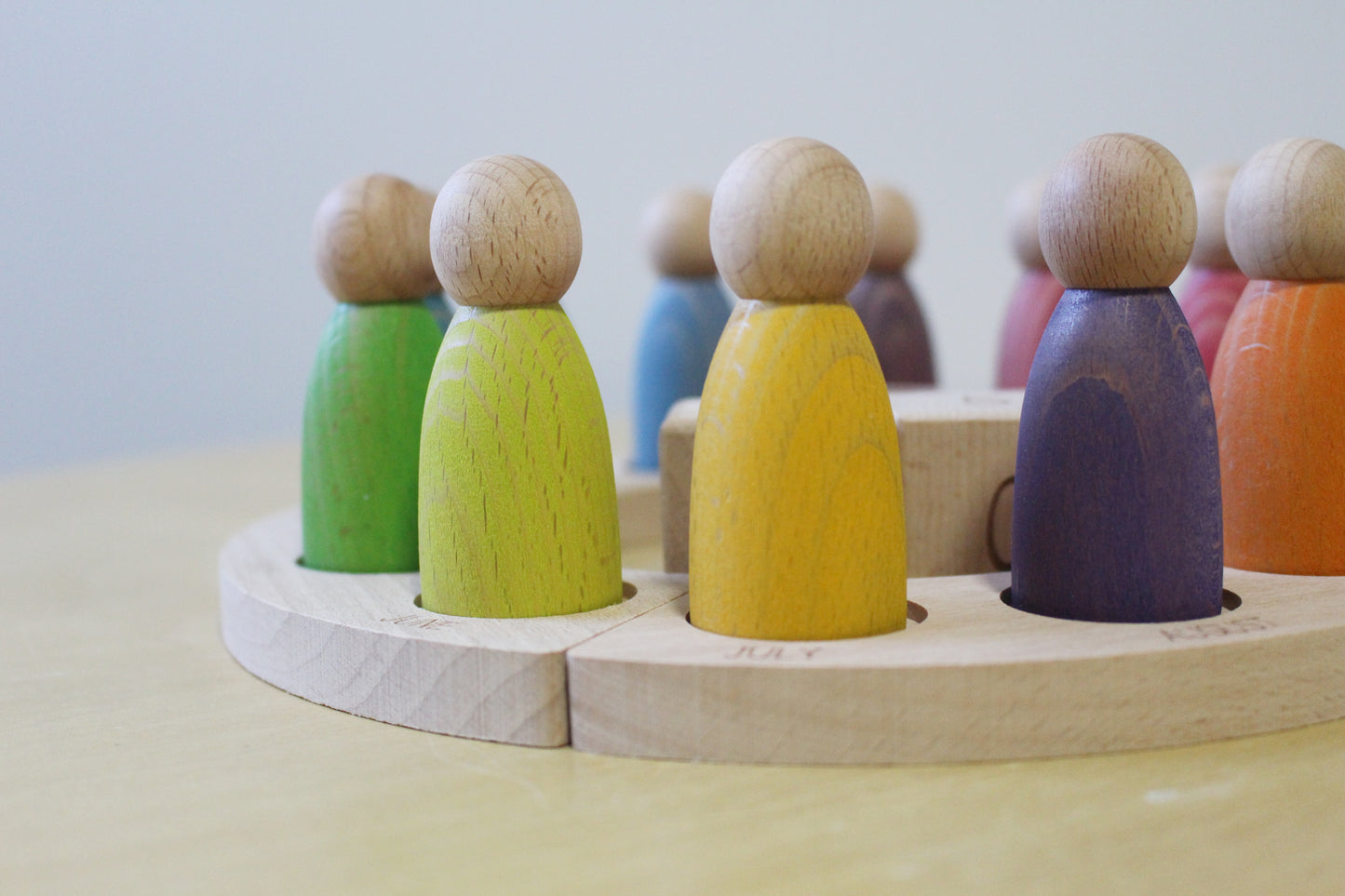 Wooden Perpetual Calendar Peg Dolls