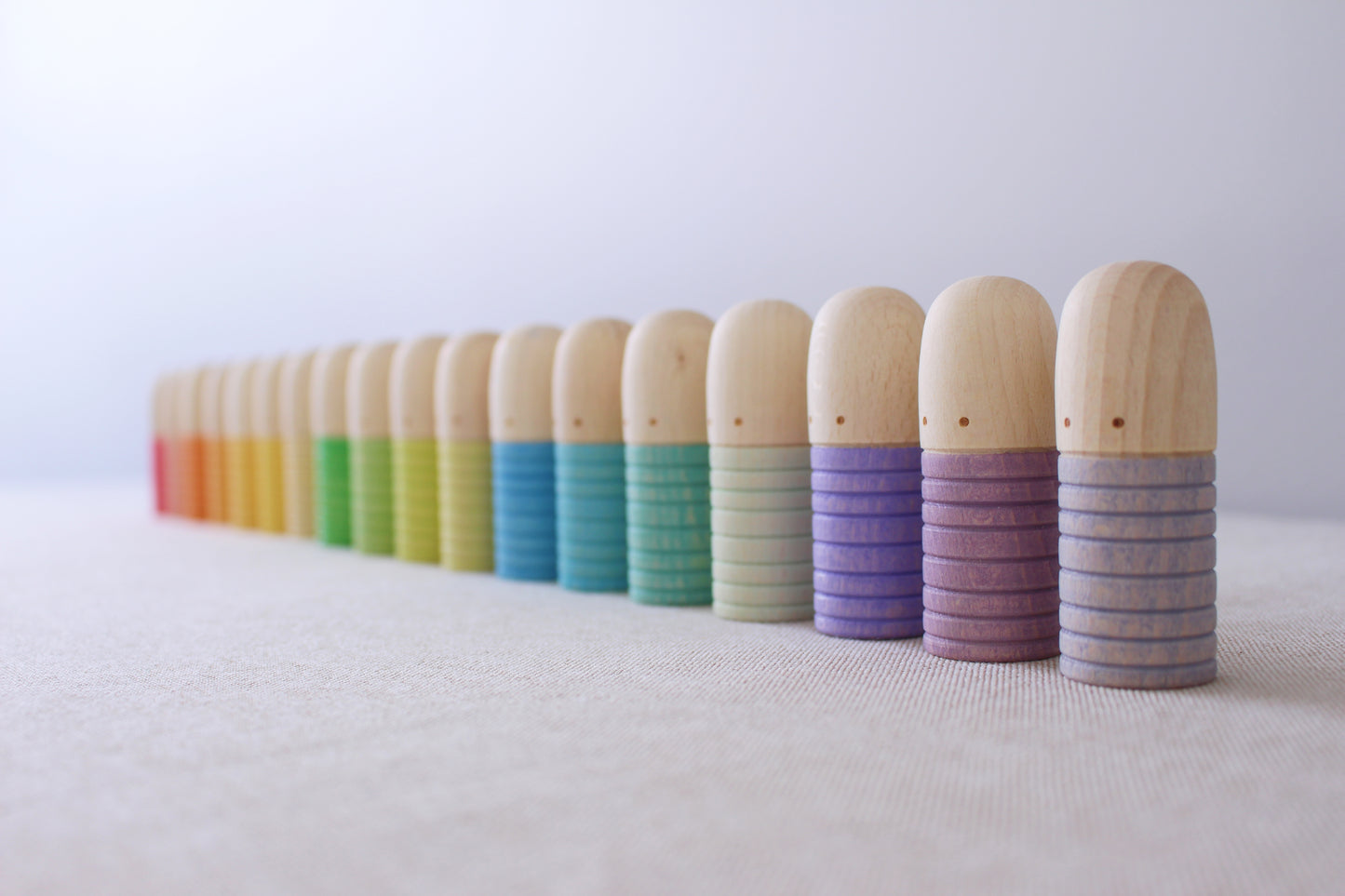 Wooden Rainbow Pastel Peg Dolls