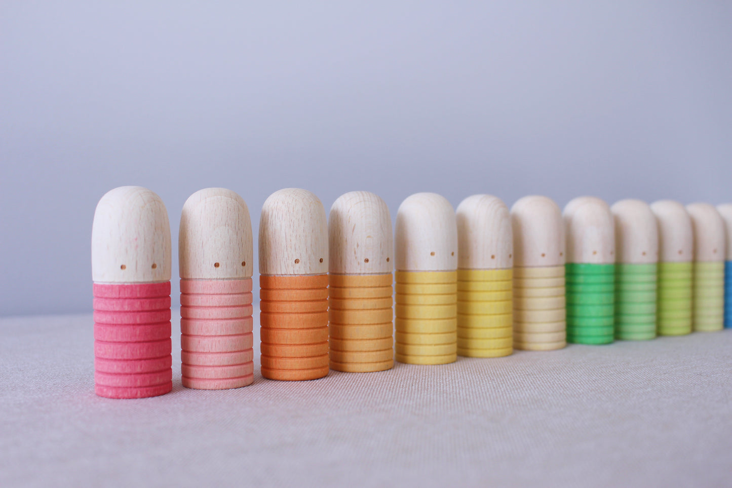 Wooden Rainbow Pastel Peg Dolls