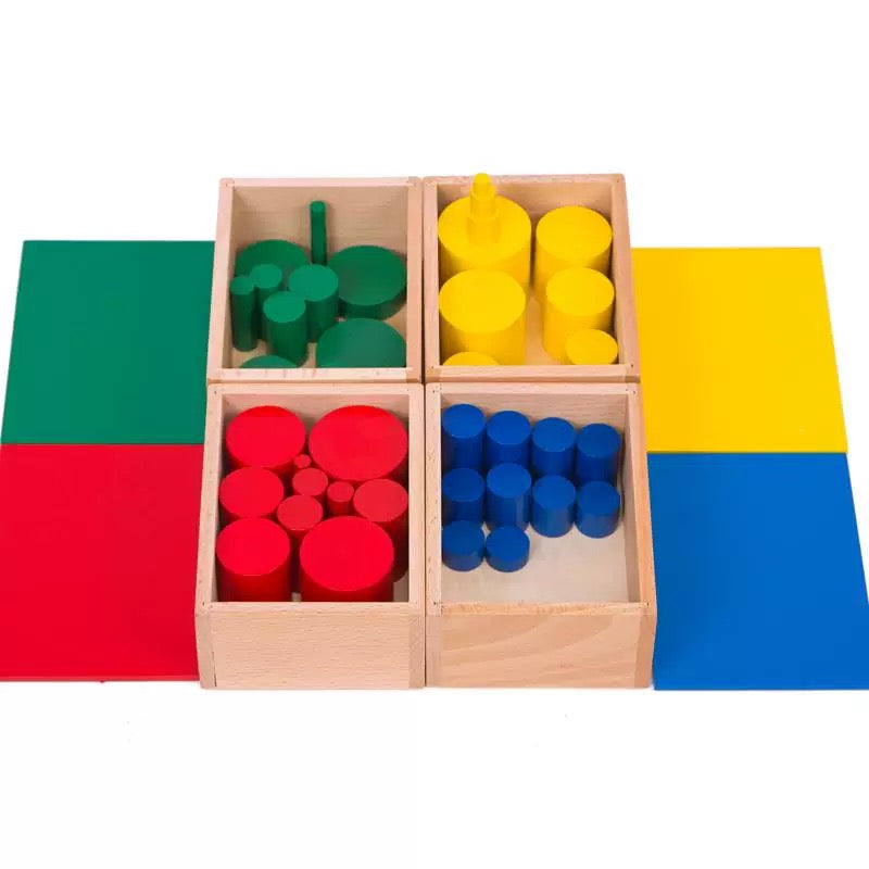 Montessori Wooden Knobless Cylinder Set