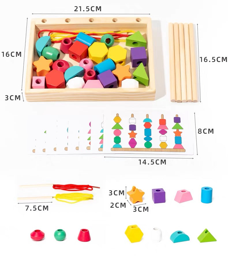 Stack, thread & build: Shape Stacking Activity