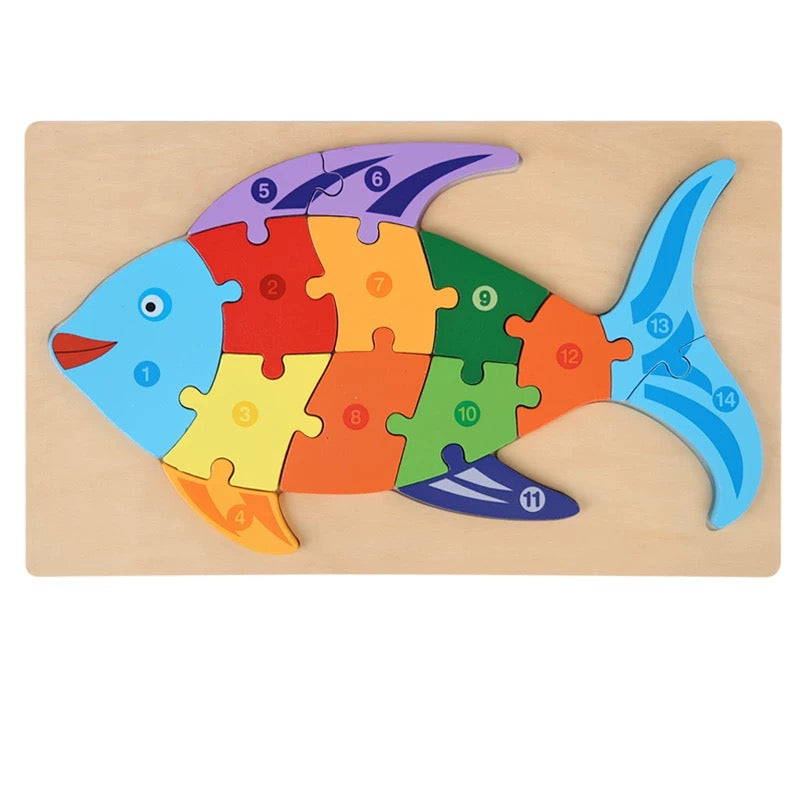 Large Wooden Numbered Puzzle - Assorted Designs