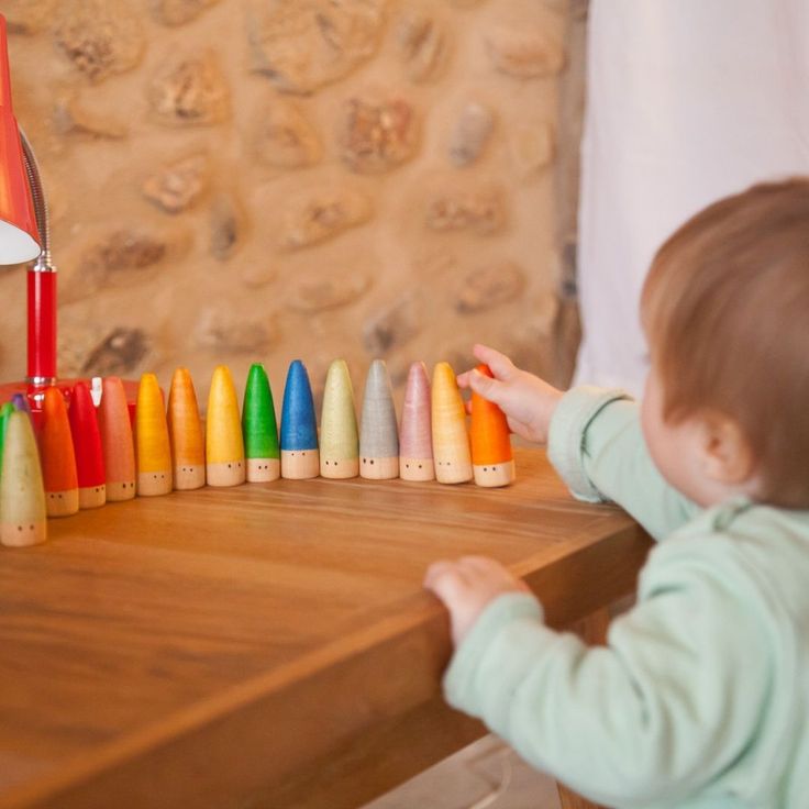 Wooden Rainbow Pastel Peg Dolls - Pointy Heads