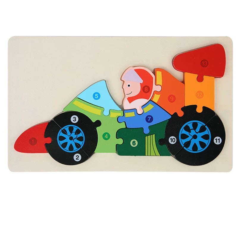 Large Wooden Numbered Puzzle - Assorted Designs