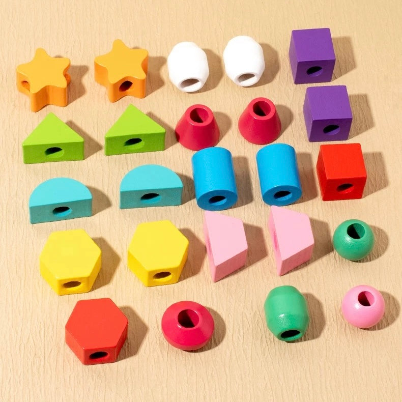 Stack, thread & build: Shape Stacking Activity