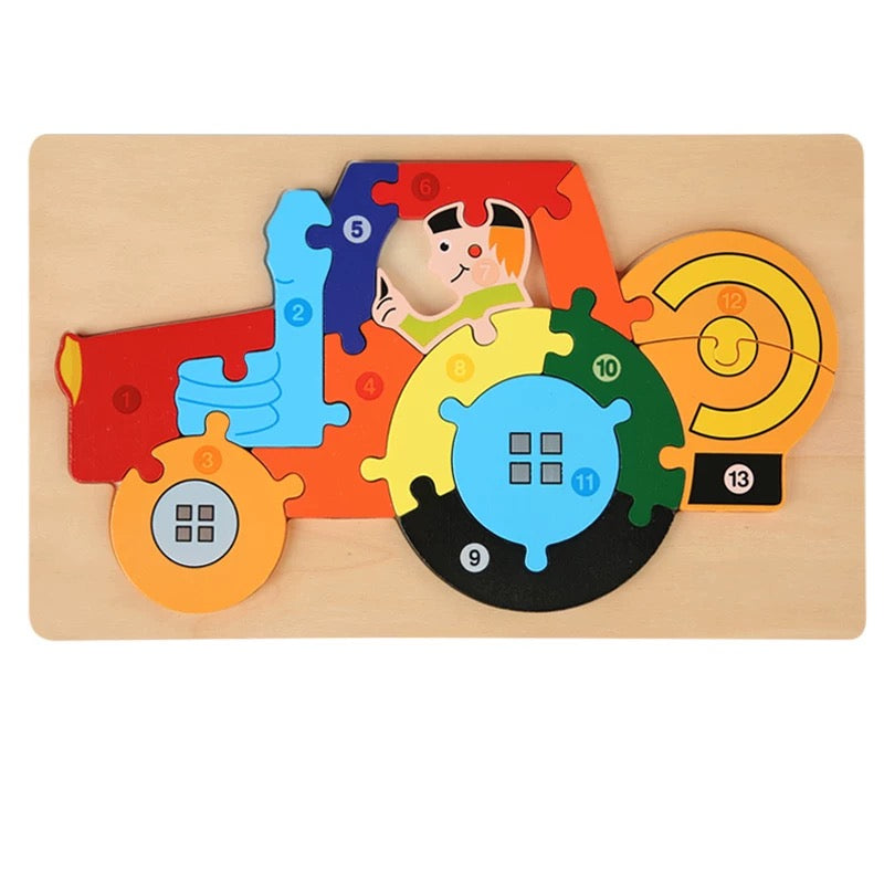 Large Wooden Numbered Puzzle - Assorted Designs