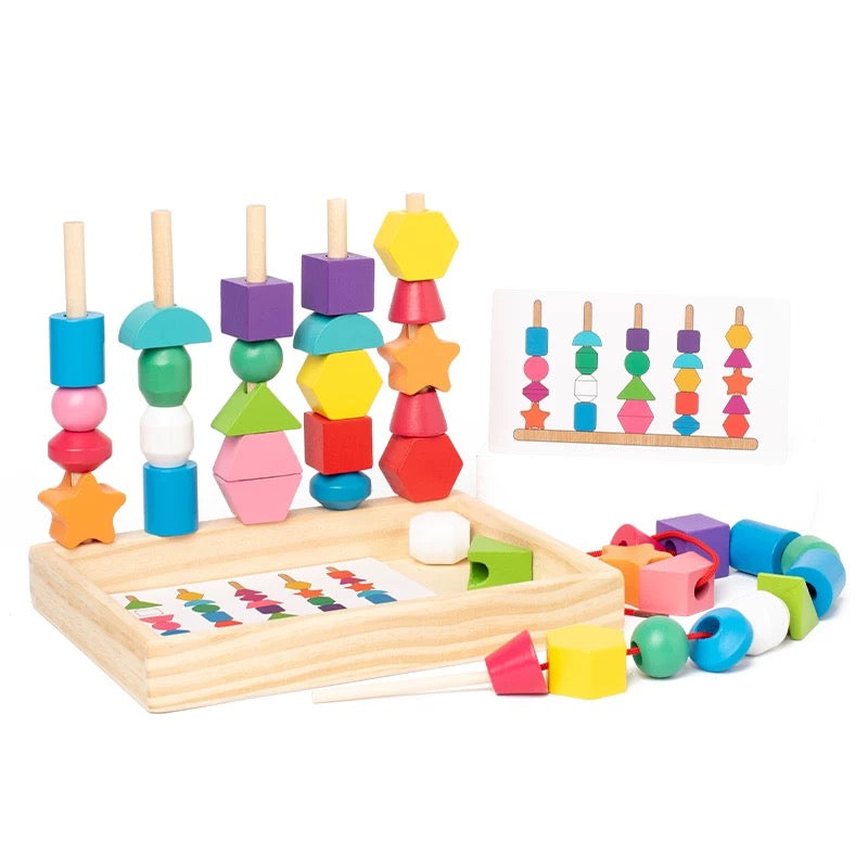 Stack, thread & build: Shape Stacking Activity