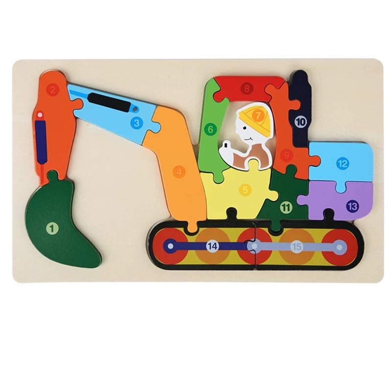 Large Wooden Numbered Puzzle - Assorted Designs