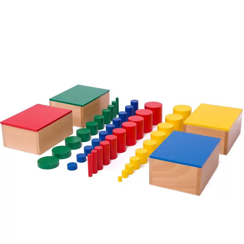 Montessori Wooden Knobless Cylinder Set