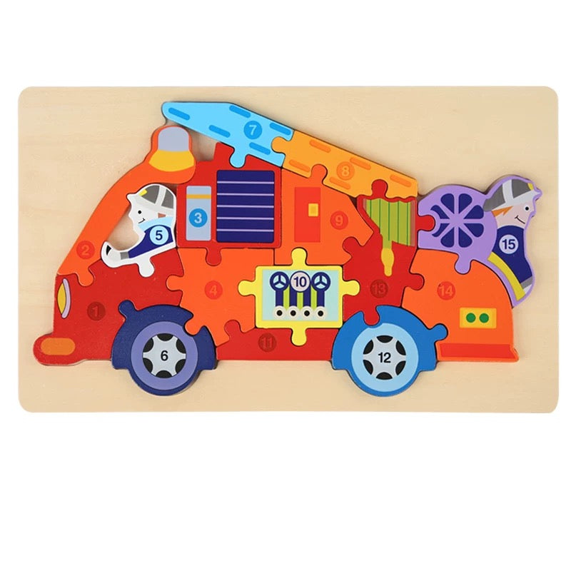 Large Wooden Numbered Puzzle - Assorted Designs