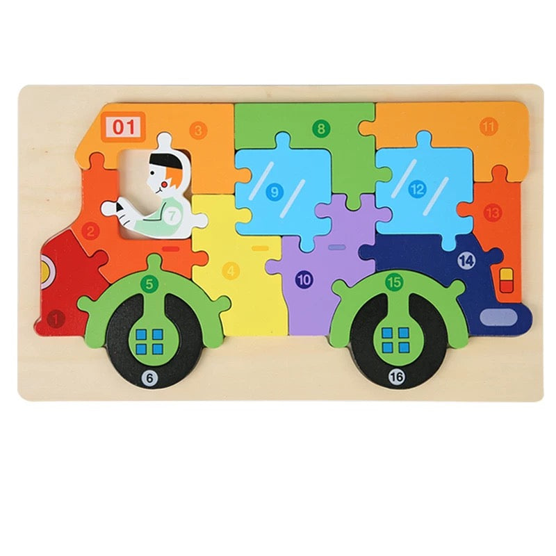 Large Wooden Numbered Puzzle - Assorted Designs