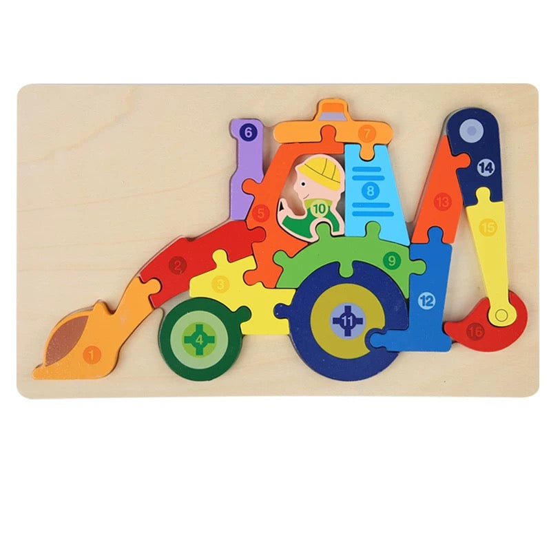 Large Wooden Numbered Puzzle - Assorted Designs