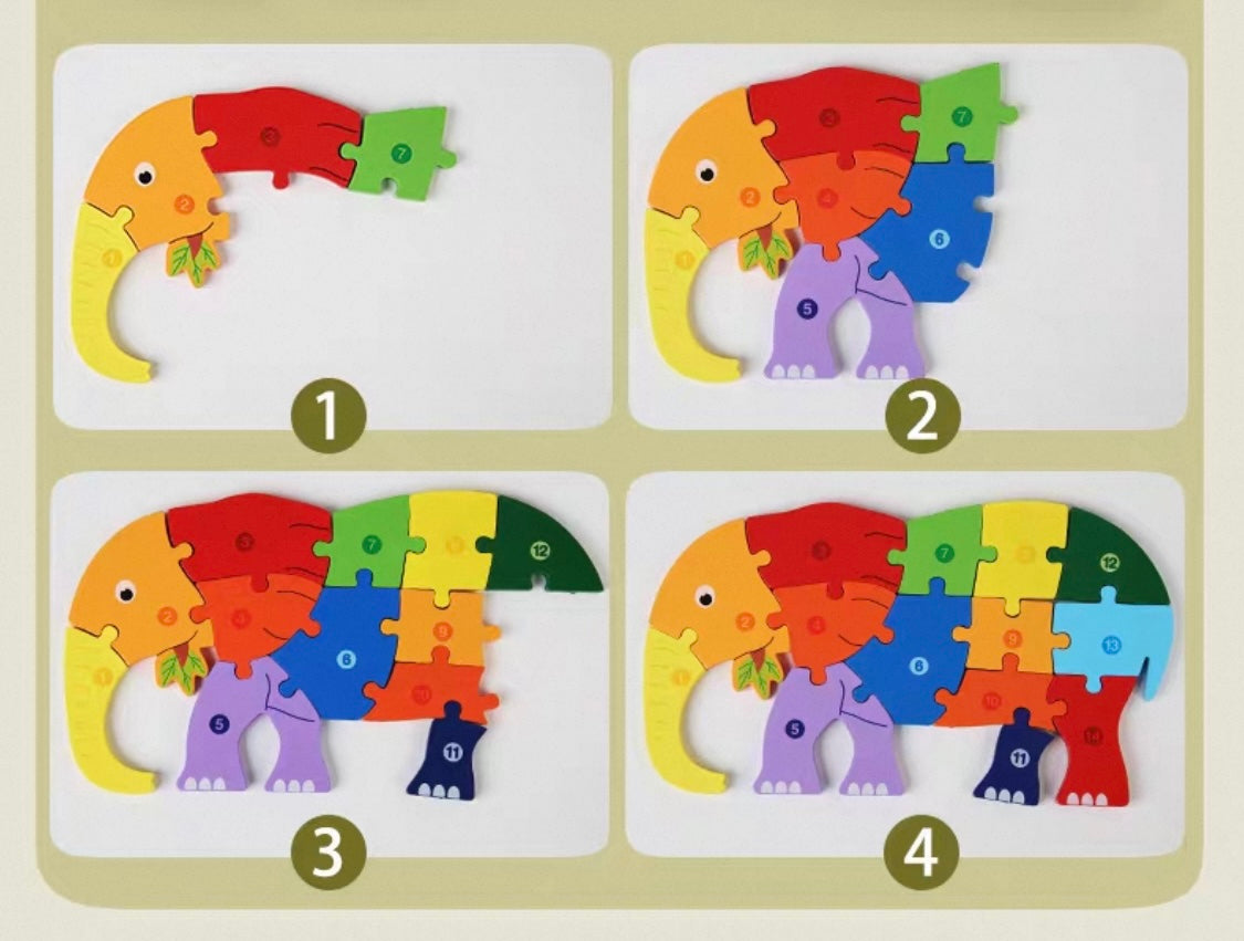 Large Wooden Numbered Puzzle - Assorted Designs