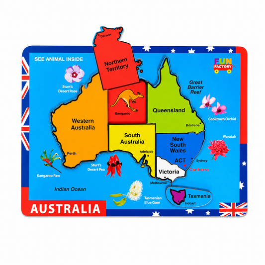 Australia Map Raised Puzzle
