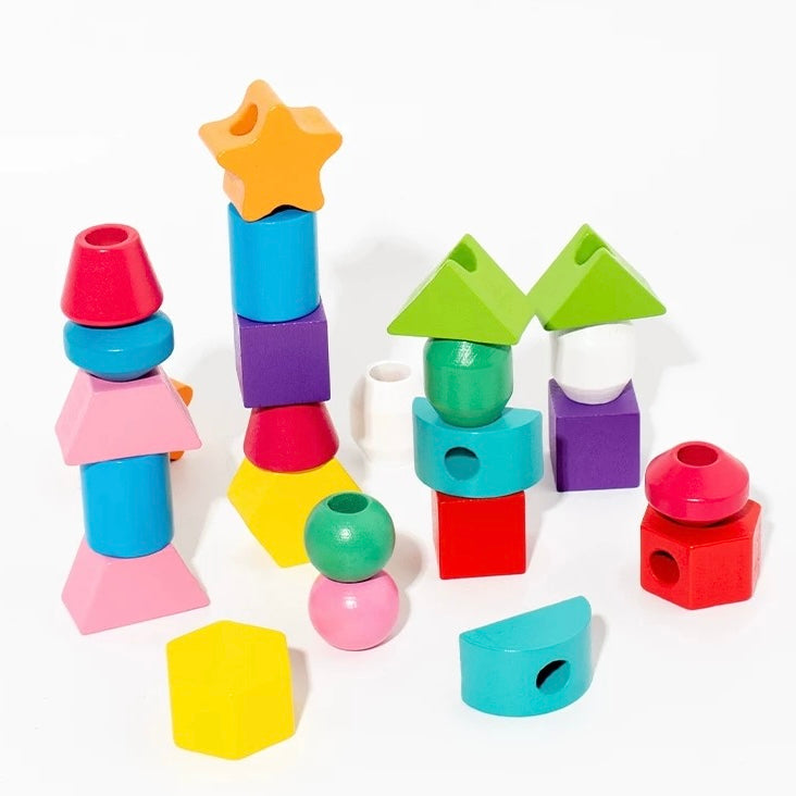 Stack, thread & build: Shape Stacking Activity