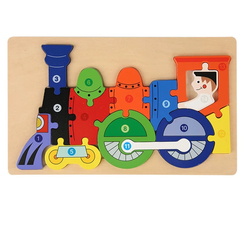 Large Wooden Numbered Puzzle - Assorted Designs