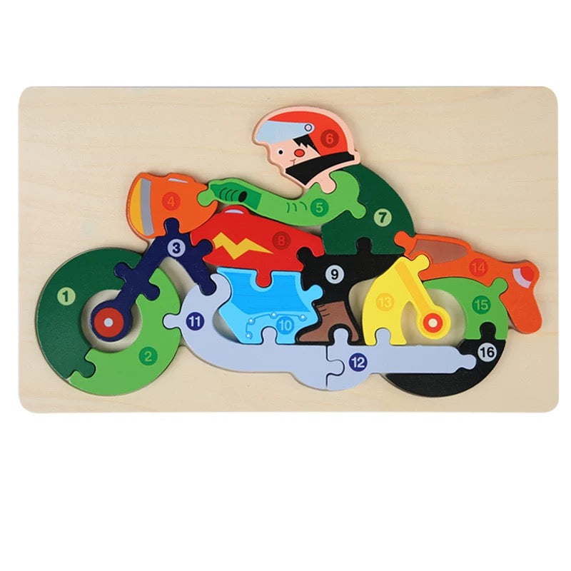 Large Wooden Numbered Puzzle - Assorted Designs
