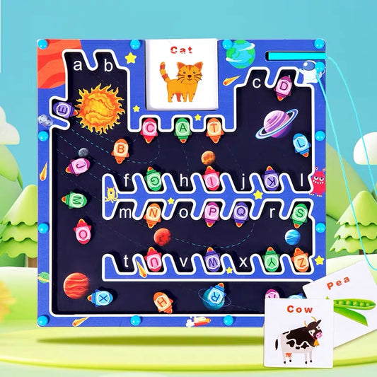 Stick, Shift, Match - Magnetic Alphabet Rocket Game