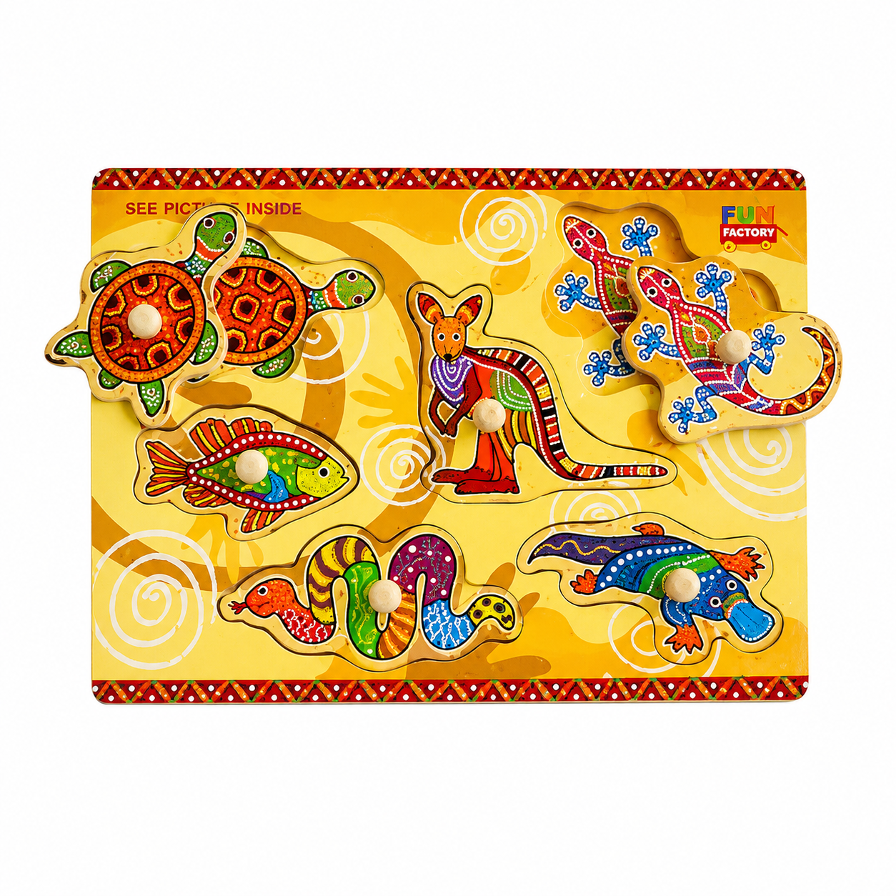 Aboriginal Wooden Peg Puzzle