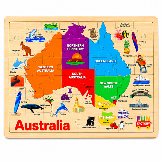 Australia Map Wooden Puzzle 49pc