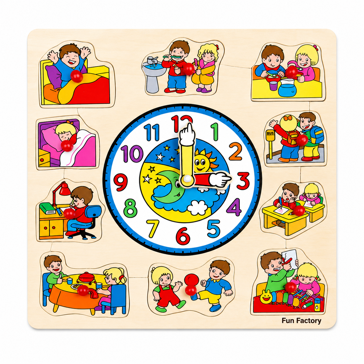 My Daily Routine Peg Puzzle with Clock