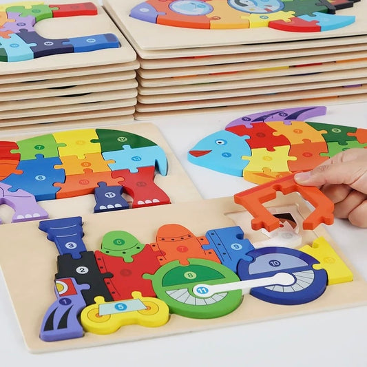 Large Wooden Numbered Puzzle - Assorted Designs