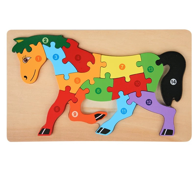 Large Wooden Numbered Puzzle - Assorted Designs
