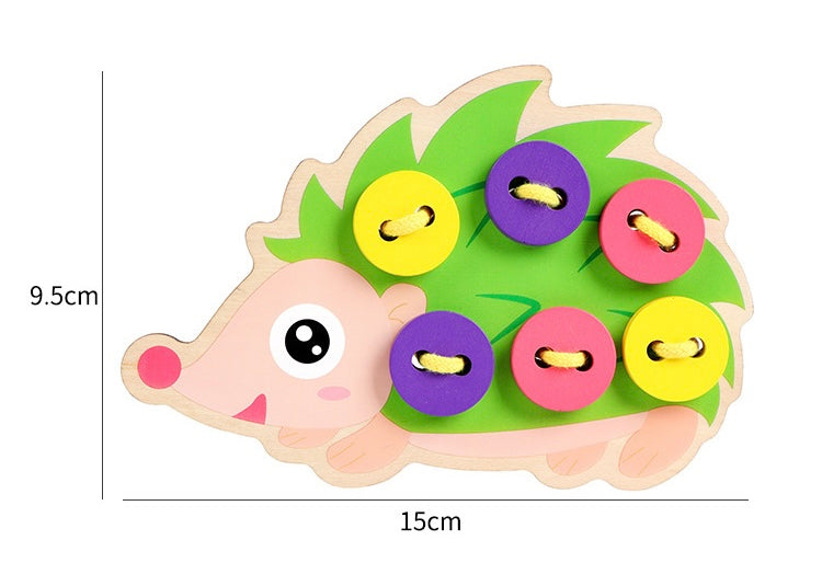 Lacing & Threading Wooden Hedgehog