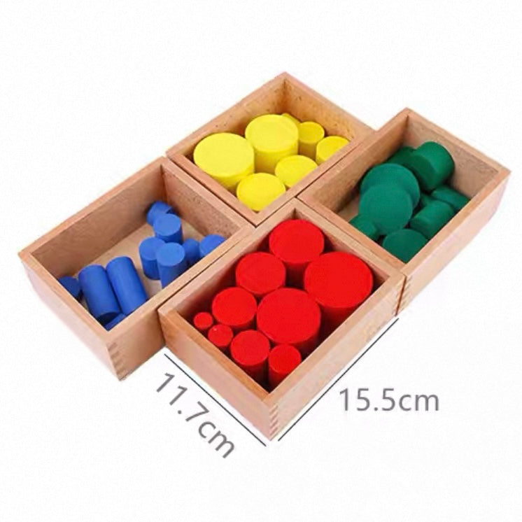 Montessori Wooden Knobless Cylinder Set