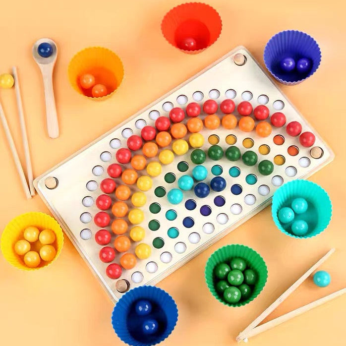 Wooden Rainbow Beads, Board & Templates