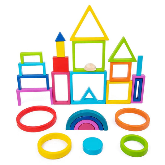 29 Piece Mindfulness Balance Geometric Wooden Blocks