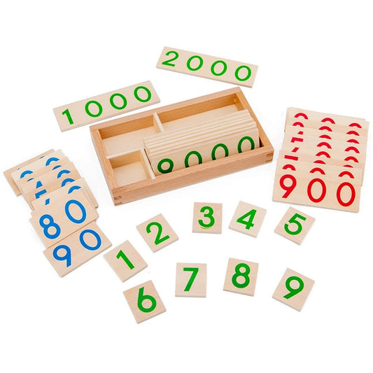 Montessori Wooden (Place Value) Number Cards (1-9000)