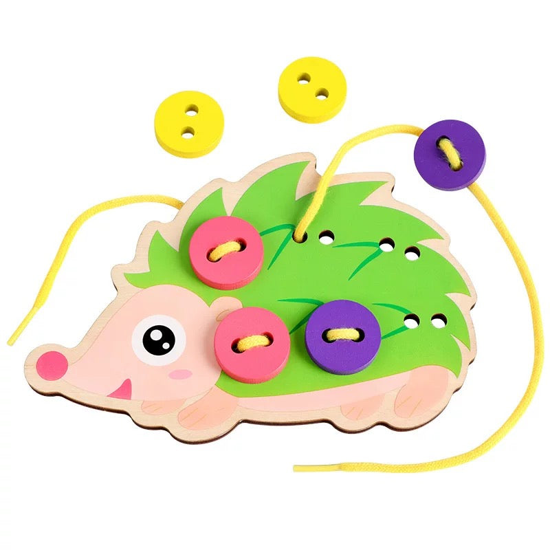 Lacing & Threading Wooden Hedgehog