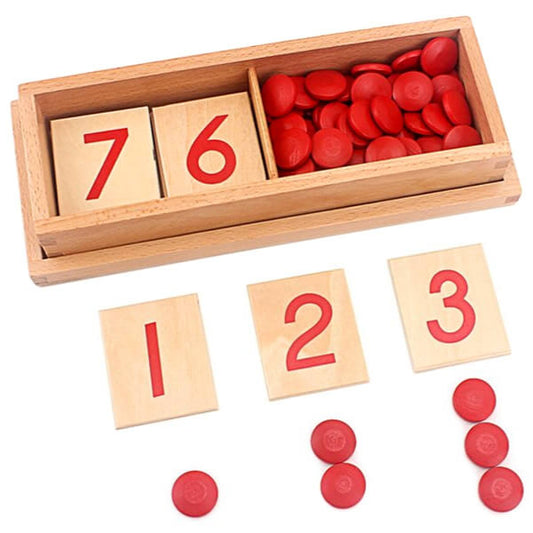 Montessori Wooden Number Cards and Counters
