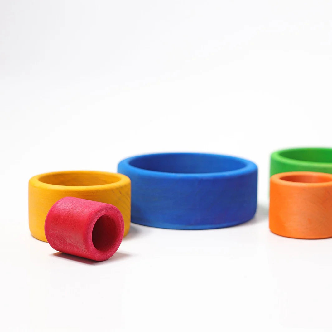 5 Nested Wooden Bowls
