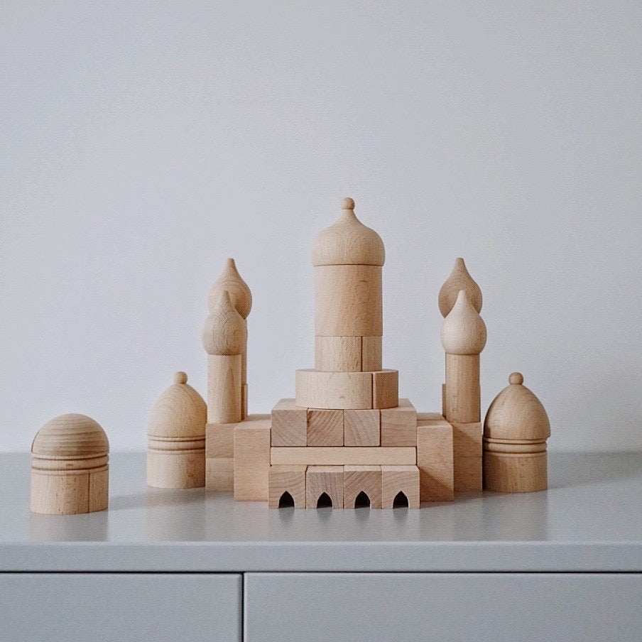 Aladdin's Palace - 55 Piece Wooden Building Blocks Set