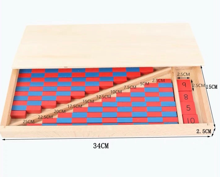 Montessori Blue and Red Number Rods