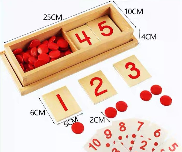 Montessori Wooden Number Cards and Counters