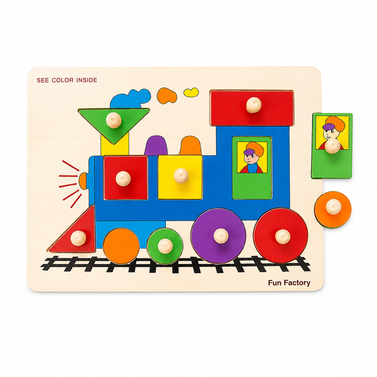 Shapes Discovery Train Wooden Peg Puzzle